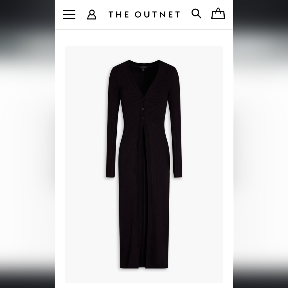 The Range Knit Ribbed Knit Cardigan Long Sweater Duster 3 Button Small